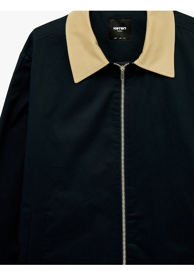 Koton Regular Fit Uzun Kollu Renk Kontrastlı Gömlek Yaka Pamuklu Fermuarlı Gabardin Ceket Lacivert 6sam20011ıw Koton Regular Fit Uzun Kollu Renk Kontrastlı Gömlek Yaka Pamuklu Fermuarlı Gabardin Ceket Lacivert 6sam20011ıw