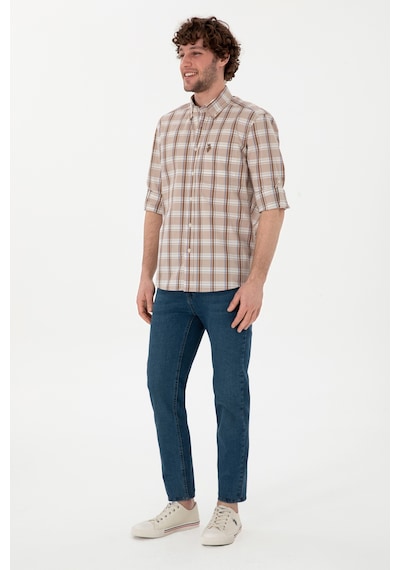 U.s. Polo Assn. Erkek Açık Haki Gömlek Desenli 50299604-vr183 Acık Hakı Haki