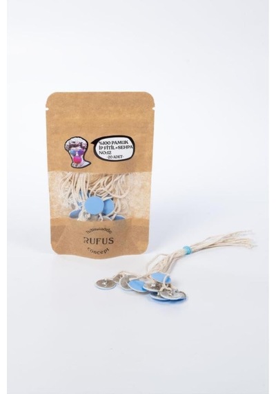 Rufus Concept Pamuk İp Fitil No:12 + Yapışkanlı Sehpa 15cm Boy 20 Adet Çok Renkli