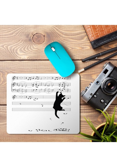 Kedi Müzik Nota Toplayan Kedi En Çok Satılan Mouse Pad Mousepad