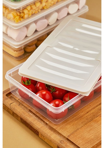 Multi Box 5 Li Set Saklama Kabı Seti - Dondurucu & Mikrodalga Uyumlu Krem
