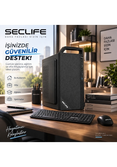 Seclife SC-1233 PLUS i5-12400F 16 GB 1 TB NVMe SSD SSD Free Dos Masaüstü Oyuncu Bilgisayarı