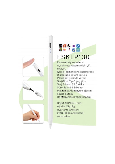 Fuchsia Fskl-p130 Premium Honor Choice Pencil Lite Alternatifi Universal Dokunmatik Tablet Kalemi