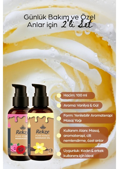 Aromaterapi Masaj Yağı 100 Ml Vanilya Ve Gül Aromalı Doğal Rahatlatıcı Bakım Yağı - 744427901