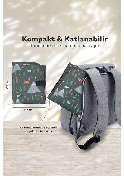 Bebek Bakım Örtüsü, Bebek Alt Açma Minderi, Su Geçirmez Bebek Minderi Woods