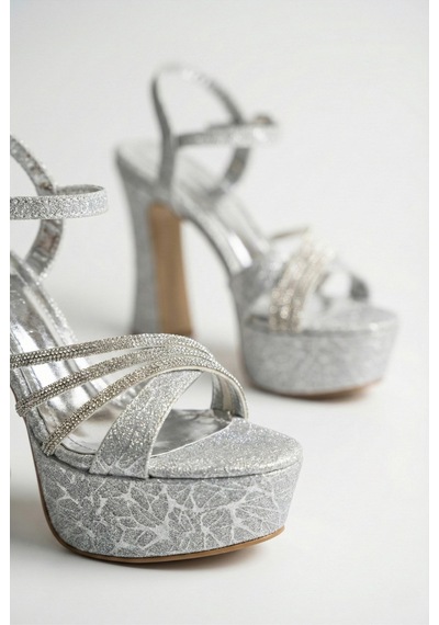 Giamgia Store Kadın Simli Taşlı Çapraz Bantlı Platform Kalın Topuklu Abiye Gelin Düğün Nişan Ayakkabısı-2137 Gümüş Giamgia Store Kadın Simli Taşlı Çapraz Bantlı Platform Kalın Topuklu Abiye Gelin Düğün Nişan Ayakkabısı-2137 Gümüş