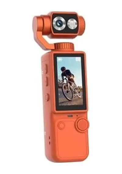 Q8 4k Aksiyon Kamera Gimbal Stabilizasyonlu, Wifi Bağlantılı, 180 Dönebilen Lens, Taşınabilir Vlog & Outdoor Spor Kamerası