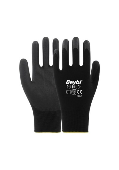 Poliüretan Polyester İş Eldiveni - 12'li Paket 1 Adet Mavi M