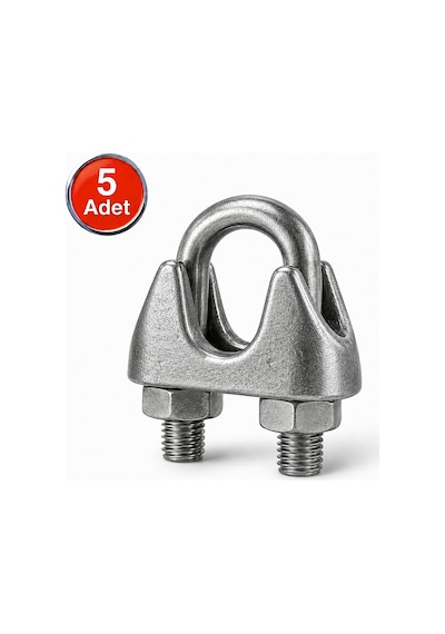 Aletçantam Klemens Çelik Halat Klemensi  (5 li paket) 8 mm