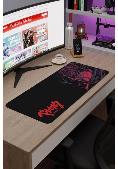 Berserk Kaymaz Dikişli Kauçuk Oyuncu Mousepad V5 - 70x30 Xl Gaming Mouse Pad Fare Altlığı
