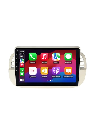 Fiat 500c Android Siyah Multimedya 2009-2015 Carplay Android Auto Navigasyon Kameralı 4gb Ram 64gb 9"