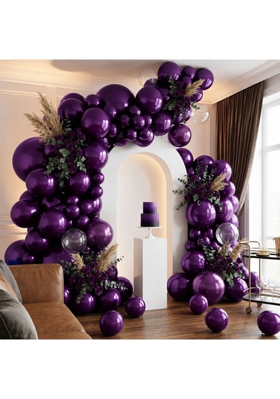 Mor Renk Lateks Metalik Balon 30 Cm - 100 Adet