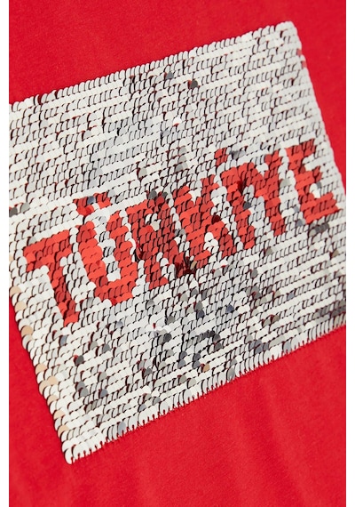 Breeze Kiz Çocuk Tişört Türk Bayraklı 4-14 Yaş, Kırmızı Kırmızı