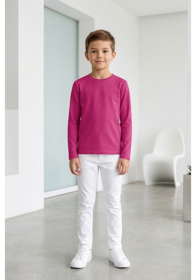 Kiagu Erkek Çocuk Uzun Kollu Basic Düz Tişört %100 Pamuk Bisiklet Yaka T-shirt 2-13 Yaş Fuşya Kiagu Erkek Çocuk Uzun Kollu Basic Düz Tişört %100 Pamuk Bisiklet Yaka T-shirt 2-13 Yaş Fuşya