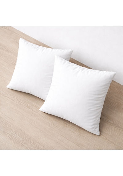 Tela Kumaş 2’li Dekoratif Beyaz Renk Kırlent İçi Dolgu Yastığı 45 x 45 CM 380 GR
