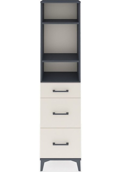 Arges Dolap 3 Raflı 3 Çekmeceli 44x30x182 Antrasit-aytaşı Antrasit