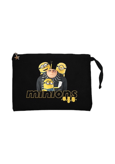 Minions Selfie Siyah Clutch Astarlı Cüzdan / El Çantası Siyah