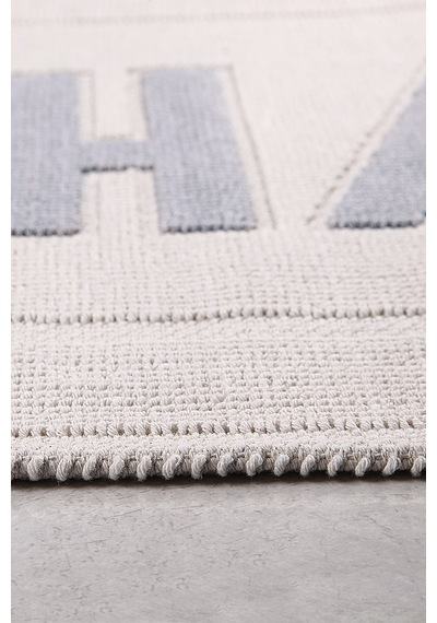Happy Doğal Pamuklu 2'li Banyo Kilim Seti 60x100+50x60 Cm - Gri