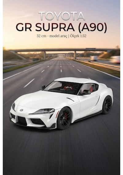 Hobbiez Lisanslı Toyota Gr Supra Kapıları Açılabilir Model Diecast 1/32 Ölçek Metal Standlı Araç