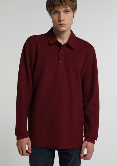 Colin's Colins Relaxed Fit Polo Yaka Düz Erkek Mor Uzun Kol Tişört Cl1083184 Q1.v1 Plm