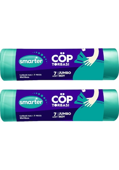 Smarter 2'li Jumbo Boy Çöp Torbası 80 x 110 CM Çöp Poşeti