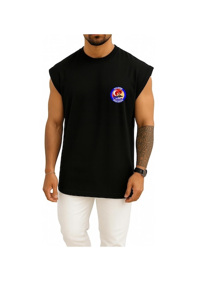 Bahriyeli Collection Oversize Tcg Çeşme A599 Cep Tasarımlı Atlet Siyah