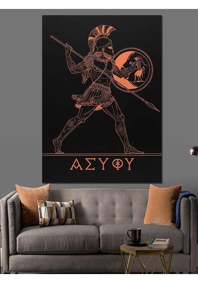 Ahşap Tablo Siyah Beyaz Antik Mistik Heykel