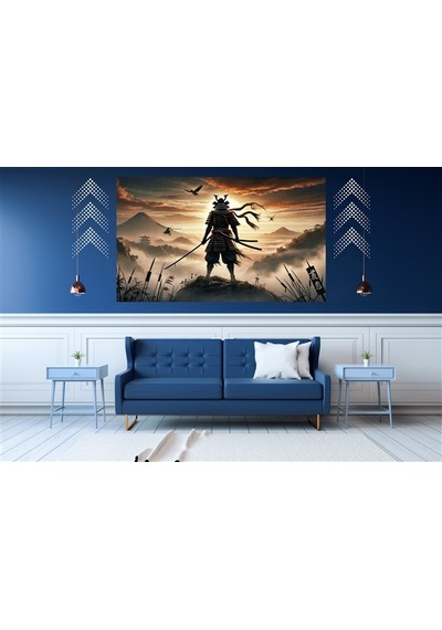 Ti-play Shogun Orman Ve Ateş 60x90cm Modern Samuray Pvc Çerçevesiz Tablo