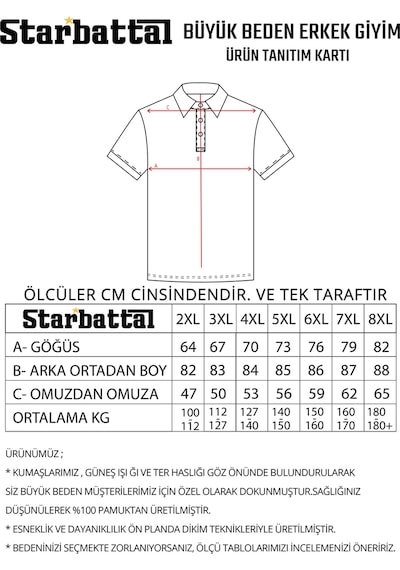 Starbattal Büyük Beden Likralı Klasik Cepli Polo Tişört 11501 Eflatun Eflatun Çok Renkli