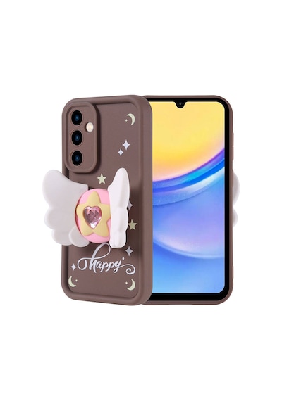Zore Galaxy Uyumlu A15 Kılıf Kamera Korumalı Figür Tasarımlı Kapya Kapak - Pembe Açık Pembe Açık