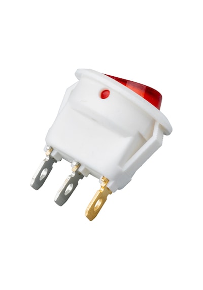 Ayt Ic-131b Yuvarlak Işıklı Anahtar On Off 3 Pin Beyaz Kasa Aç Kapa Düğme Buton 20 Mm