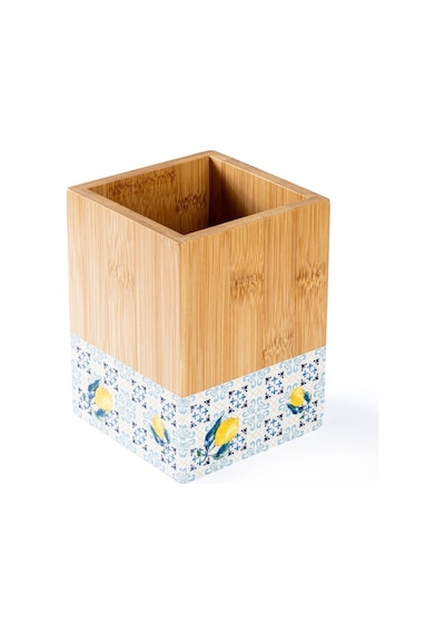 Tantitoni Bambu Desenli Çatal Kaşık Bıçak Kutusu 13.5x10cm Ahşap