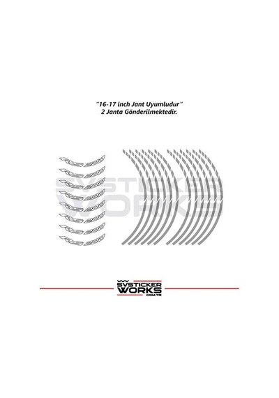 Bajaj Rs200 Jant Sticker Dış Ve İç Set Sticker Jant Şeridi Gri 72723171