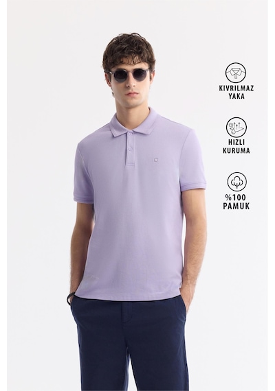 Avva Erkek Lila Kıvrılmaz Polo Yaka %100 Pamuk Basic Regular Fit T-shirt B001032 Avva Erkek Lila Kıvrılmaz Polo Yaka %100 Pamuk Basic Regular Fit T-shirt B001032