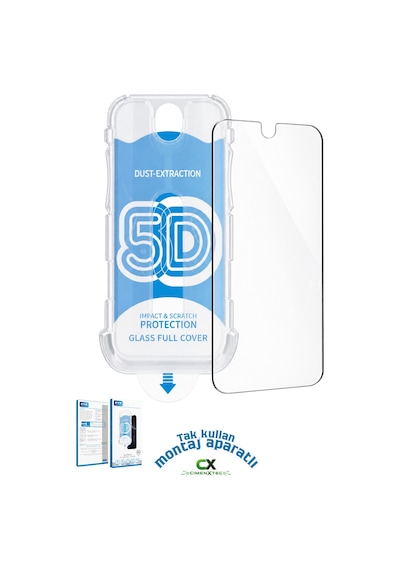 Apple iPhone Uyumlu 16 Pro - 9h Platinum Glass Full Cover Montaj Aparatlı Ekran Koruyucu Cam