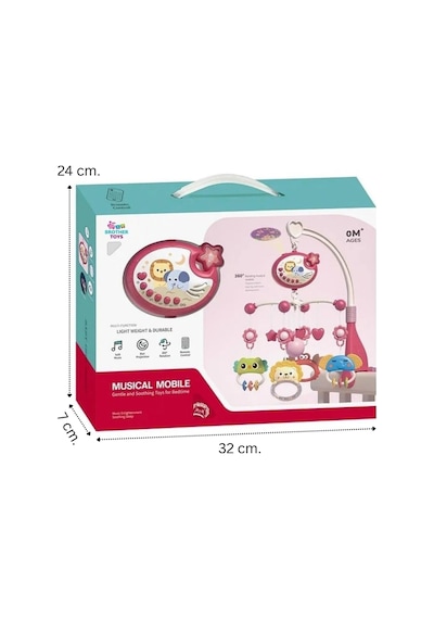 Bebek Dönencesi Müzikli ve Işıklı Çıngıraklı Projektör Pembe
