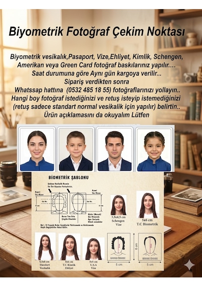 Biyometrik Vesikalık Fotoğraf 12 Adet