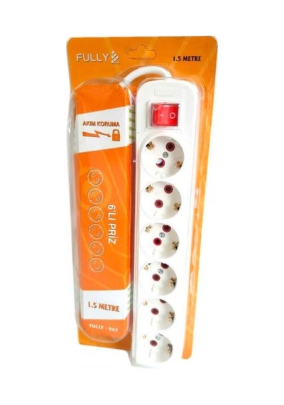Fully 947 6'lı Akım Korumalı Priz 1.5 Metre Beyaz