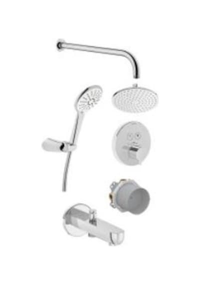VitrA Aquacontrol Round Ankastre Termostatik Duş Seti A49293 Bliss 2f Duş Başlığı - Snow 3f El Duşu Takımı - Krom Diğer