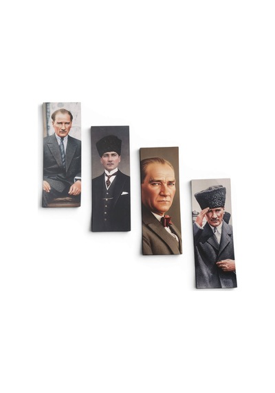 Atatürk 4'lü Kitap Ayracı Kalın Geniş Kesim 350 Gr Hediyelik No:2