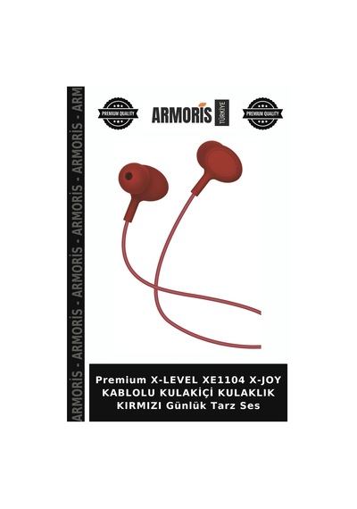 Premium X-level Xe1104 X-joy Kablolu Kulakiçi Kulaklık Kırmızı Günlük Tarz Ses