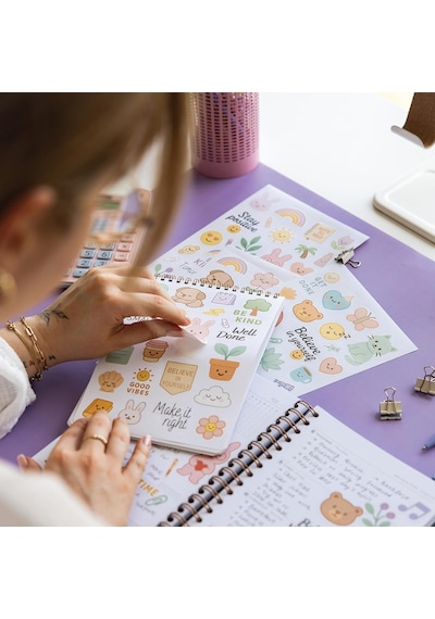 A5 Sticker Book 466 Adet 18 Yaprak Renkli Etiket Defteri 1