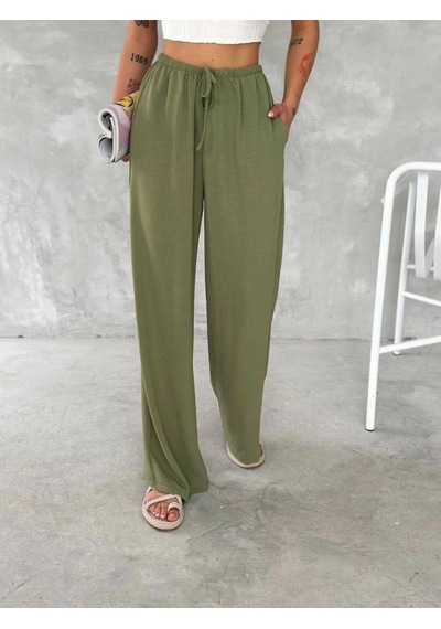 Freedom Storee Kadın Ayrobin Oversize Kadın Pantolon - Mint Yeşili Çok Renkli