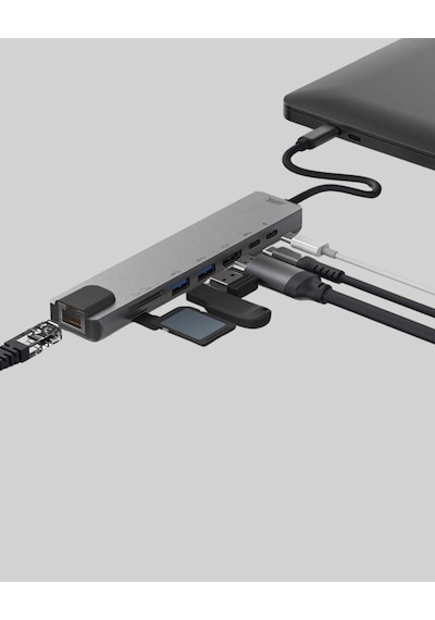 Alüminyum Kasalı Apple, Uyumlu Macbook Usb-c Hub 4k Hdmı, Usb 3.0, Sd/tf Kart Girişi, Pd Şarj Desteği