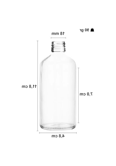 Sızdırmaz Çelik Roll On Kapaklı Cam Şişe, 100 Ml Açık Kahverengi