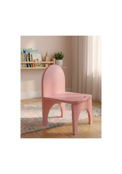 Montessori Mdf Çocuk Sandalyesi, Modern Tasarım, Güvenli Ve Dayanıklı Ahşap Çocuk Sandalyesi Pembe