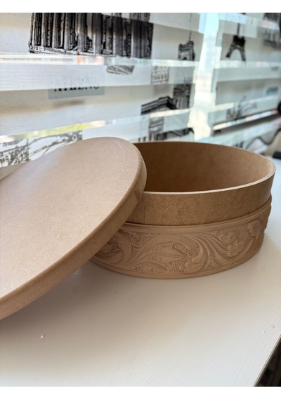 Ham Ahşap Oval Dekoratif Kutu 8