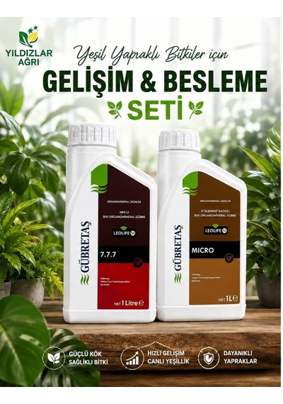 Yeşil Yapraklı Bitkiler Besleme & Gelişim Seti Leolife-m 7.7.7 + Leolife-m Micro 2'li Set