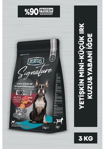 Peritas Signature Kuzulu Küçük Irk Yetişkin Köpek Maması 3 KG