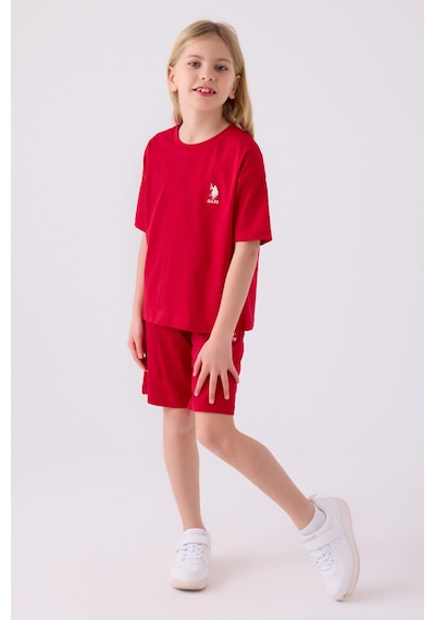 U.S. Polo Assn. U.s. Polo Assn Kız Çocuk Kırmızı Bermuda Takım 5274-43838 Kırmızı